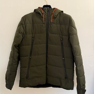 Zara Men's Olive Green Puffer Jacket